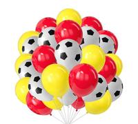 Red Yellow & Football Combo Balloons 10 Inch Party Balloons Red and Yellow with Football Balloon Birthday Balloons Wedding Baby Shower Party Decoration Supplies 25 Pack.