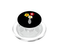 Red Yellow White Flowers in Tartan Pot Shapes Mania PopSockets PopGrip for MagSafe