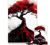 Red Yggdrasil World Tree Jigsaw Puzzles 1000 Pieces for Adults Memory Gain Anxiety Relief Design Assembly Artistic Gift (50x75cm)