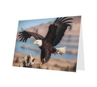 Red YYHWHJDE 3D Bald Eagle Prints Greeting Card 6x4 Inches - Fashionable and Unique Design for Various Occasions