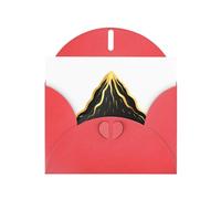 Red YYHWHJDE Black and gold volcano Prints Greeting Card 6x4 Inches - Fashionable and Unique Design for Various Occasions