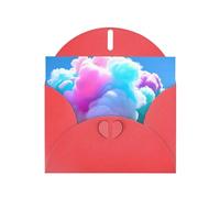 Red YYHWHJDE Cotton Candy Printing Greeting Card for Christmas, Birthday, Valentine's Day, Wedding Anniversary, and Parties