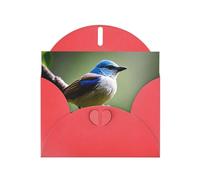 Red YYHWHJDE Ethereal nightingale bird Picture Greeting Card 6x4 in with Double-Sided Pearl Effect and Environmentally Friendly Ink