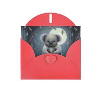 Red YYHWHJDE Koala in the moonlight Prints Greeting Card 6x4 Inches - Fashionable and Unique Design for Various Occasions