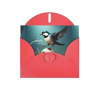 Red YYHWHJDE Little swallow stepping on the ball Prints Greeting Card 6x4 Inches - Fashionable and Unique Design for Various Occasions