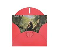 Red YYHWHJDE Monkey sitting on a tree Printing Greeting Card for Christmas, Birthday, Valentine's Day, Wedding Anniversary, and Parties