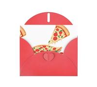 Red YYHWHJDE Pizza drawing moment Prints Greeting Card 6x4 Inches - Fashionable and Unique Design for Various Occasions