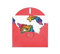 Red YYHWHJDE Rainbow Star River Printing Greeting Card for Christmas, Birthday, Valentine's Day, Wedding Anniversary, and Parties