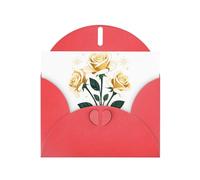 Red YYHWHJDE Roses in the starry sky Picture Greeting Card 6x4 in with Double-Sided Pearl Effect and Environmentally Friendly Ink