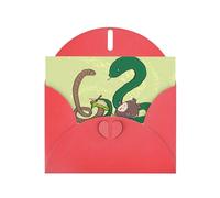 Red YYHWHJDE Sunflower seeds earthworm snake Picture Greeting Card 6x4 in with Double-Sided Pearl Effect and Environmentally Friendly Ink