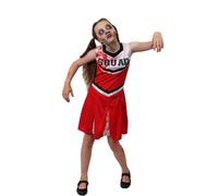 Red Zombie Cheerleader Costume I Love Fancy Dress Red Large