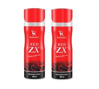 RED ZX Deodorant Spray 200ML x 2 | Body Spray For Men | TN - Bergamot, Lemon, Lavender, Rosemary, Basil, Mint | MN - Carnation, Jasmine, Allspice | BN - Musk, Amber, Cedar, Patchouli, Mossy