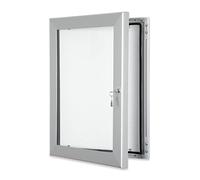 red17: Poster Case Notice Boards - Outdoor Lockable - Silver - A4