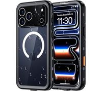Red2Fire for iPhone 17 Pro Case Waterproof, [Built-in Screen Protector & Camera Protector][Compatible with MagSafe][Full Body Shockproof][IP68 Waterproof][Dustproof] Phone Case 6.3" Black/Clear