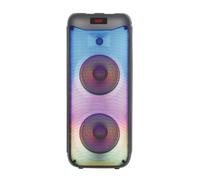 RED5 20W Wireless Mega Beat Speaker with Colour Changing LEDs | Bluetooth 5.0, AUX, USB, TF card and FM radio modes. Dual mic inputs for karaoke. Built-in rechargeable battery.