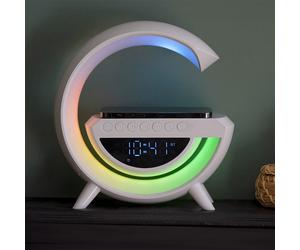 RED5 5W Light Up Wireless Charging Alarm Clock Speaker White