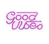RED5 USB Good Vibes Pink LED Wall Hanging Neon Effect Acrylic Mood Light Sign