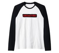 REDACTED - Block Out Text Secret Document Political Sarcasm Raglan Baseball Tee
