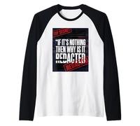 Redacted Classified File USA Flag Censored Democracy Raglan Baseball Tee