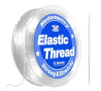 Redamancy 0.8mm x 50m Clear Elastic Bracelet String,Bracelet Elastic for Bracelet Making,Durable & Transparent Elastic Thread,Bracelet Elastic for Jewellery making Beading with Bead Needle