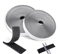 Redamancy 10m × 20mm Hook and Loop Strip, Black Self Adhesive Double-Sided for Home, Office, DIY, and Crafts, Cut to Desired Length