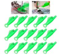 Redamancy 15 Pcs Fish Mouth Sewing Machine Needle Threader, Sewing Machine Needle Threader, Automatic Needle Threader for Sewing Machine, Easy Selfthread Needle Threaders Tool, for Craft DIY(Green)