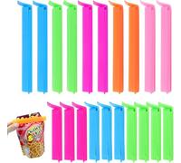 Redamancy 20Pcs Food Clips, Plastic Food Bag Clips, Multicoloured Reusable Bag Clips for Food Storage, 2 Different Sizes Freezer Bag Clips for Snacks, Foods and Kitchen Storage