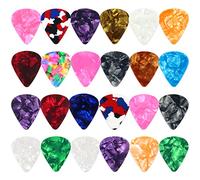 Redamancy 24 Pcs Guitar Picks, Guitar Plectrums, 3 Different Thickness Non-Slip Plectrums, Bass Picks, 0.46mm-Thin, 0.71mm-Medium, 0.96mm-Heavy, for Your Electric, Acoustic, or Bass Guitar