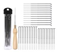Redamancy 35 Pcs Felting Needles Kit, Felting Needles of 3 Sizes, Needle Felting, Wool Felt Tools Stitch Punch with Bottle and Wooden Handle Holder, Felting Starter Kit for Wool Craft Animal DIY