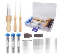 Redamancy 36Pcs Wool Felting Needle Tools, 3 Sizes Felting Needles Kit with Wooden Handle, Ideal for Beginners or Professionals