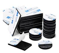 Redamancy 50 Pcs Double Sided Sticky Pads Heavy Duty, 3mm Double Sided Sticky Tape, Strong Mounting Adhesive Foam Pads, Water Proof Adhesive Pads for Indoor and Outdoor (Black Square& Round)
