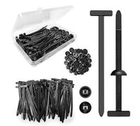 Redamancy 50 Pcs Universal Nylon Cable Tie Buckle, Self-Locking Zip Tie Clips for Car Repairs, Bumper Retainer Fastening Clip for Mudguard Boot Liner Underbody Panel