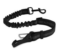 Redamancy 56-70CM Dog Seat Belt for Car, Dog Car Harness, Hook Latch & Seatbelt Buckle, Adjustable Seat Belt Clip with Anti Shock Elastic Nylon Bungee Buffer, for Dogs Car Travel