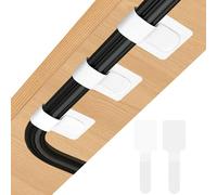 Redamancy 60 PCS Under Desk Cable Management, Self Adhesive Cable Straps, Hook and Loop Cable Ties Cord Organizer, Wire Organizer for TV PC Laptop Ethernet Desktop, White, Small