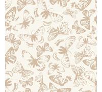 REDAMANCY Boho Beige Cream Butterfly Flower Peel and Stick Wallpaper Vintage Wall Paper Stick on Contact Paper Easy Peel Off for nightstand Drawer Renter Friendly 17.7"x236"