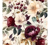 REDAMANCY Boho Beige red Poppies Peony Flower Vintage Peel and Stick Wallpaper Vintage Wall Paper Stick on Contact Paper Easy Peel Off for nightstand Drawer Renter Friendly 17.7"x236"