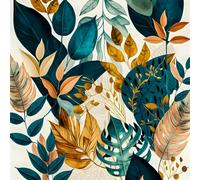 REDAMANCY Boho Gold Green Palm Leaf Modern Peel and Stick Wallpaper Vintage Wall Paper Stick on Contact Paper Easy Peel Off for nightstand Drawer Renter Friendly 17.7"x236"