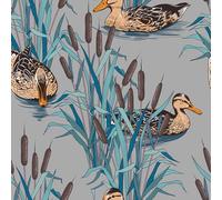 REDAMANCY Boho Vintage Nature Duck in The Pond Peel and Stick Wallpaper Vintage Wall Paper Stick on Contact Paper Easy Peel Off for nightstand Drawer Renter Friendly 17.7"x236"