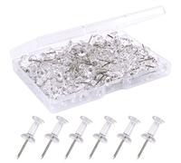 Redamancy Clear Push Pins, 120 Drawing Pins, Thumb Tacks, Plastic Head Thumb Tacks Map Push Pins for Wall Drawing Pinboard,Map Mark or Bulletin Board, with Storage Box