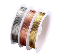 Redamancy Craft Wire, 3 Roll 0.3 mm Copper Wire for Jewellery Making, 15 m/Roll, Jewellery Wire, Copper Wire for DIY Artistic Floral Crafts, Modelling Making and Crafts, Jewellery Making Supplies