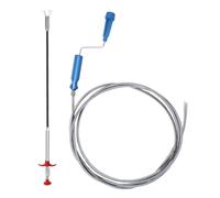 Redamancy Drain Cleaner 2 PCS (3 m+ 0.6 m) Spiral Clogging Drain Pipe Cleaning Brush, Flexible Gripper Claw Gripper & Duct Cleaning Hook Spiral with Drill Tip for Kitchen, Sink