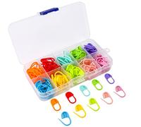 Redamancy Stitch Markers, 130 Pcs Stitch Markers Knitting, 10 Colors Stitch Markers Crochet, Stitch Markers Clips, Stitch Counter Crochet, Crochet Locking for Marking The Number of Stitches