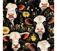 REDAMANCY Vintage Black and White Animals Live Stock Dairy Cows Peel and Stick Wallpaper Vintage Wall Paper Stick on Contact Paper Easy Peel Off for nightstand Drawer Renter Friendly 17.7"x236"