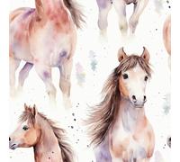 REDAMANCY Watercolor Colorful Animals Horses Modern Peel and Stick Wallpaper Vintage Wall Paper Stick on Contact Paper Easy Peel Off for nightstand Drawer Renter Friendly 17.7"x236"