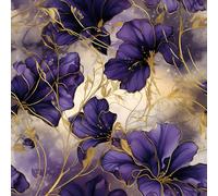 REDAMANCY Watercolor Luxury Purple Golden Peony Flower Leaf Boho Peel and Stick Wallpaper Vintage Easy Peel Off for Nightstand Drawer Renter-Friendly 17.7"x236"}