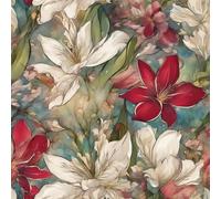 REDAMANCY Watercolor Wild red White Lily Flower Vintage Peel and Stick Wallpaper Vintage Wall Paper Stick on Contact Paper Easy Peel Off for nightstand Drawer Renter Friendly 17.7"x236"
