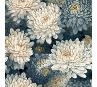 REDAMANCY White Blue Green Chrysanthemum Floral Navy Plants Peel and Stick Wallpaper Stick on Contact Paper Vintage Wall Paper Easy Peel Off for nightstand Drawer Cabinet Renter