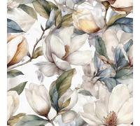 REDAMANCY White Magnolia Floral Watercolor Green Leaf Vintage Peel and Stick Wallpaper Stick on Contact Paper Wall Paper Easy Peel Off for nightstand Drawer Cabinet Renter (45cm*3m, White Magnolia)