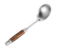REDANT Stainless Steel Big Serving Spoons for Cooking - Metal Basting Spoon With Wooden Handle - Large Kitchen Spoon For Cooking,Mixing, Serving, Baking - Spoon Serving for Restaurants/Homes
