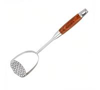 REDANT 13.5" Stainless Steel Potato Masher with Wooden Handle - Heavy Duty Metal Masher for Mashed Potatoes, Avocado, Beans & Sweet Potato - Commercial & Home Kitchen Utensil (Dishwasher Safe)